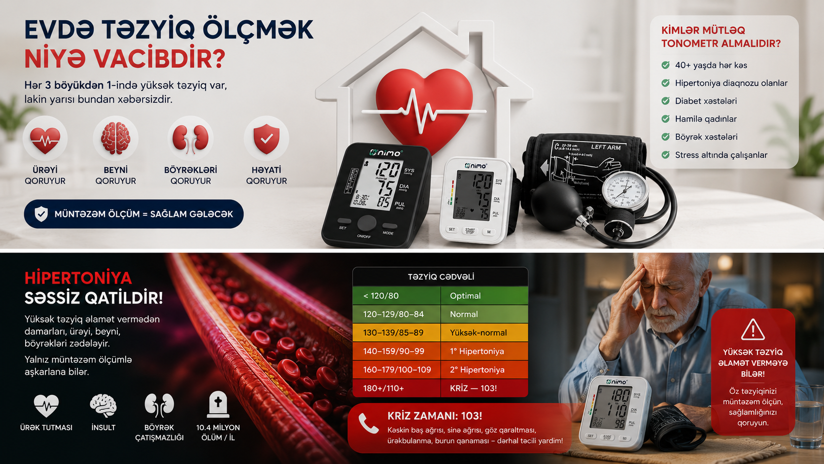 Evde tezyiq olcme tonometr nimo qoldan bilekden hipertoniya
